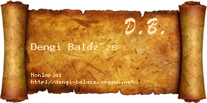 Dengi Balázs névjegykártya